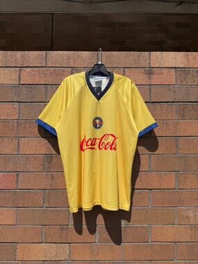 Y2K Club America #15 Vintage Raul Lara Liga MX Yellow Striker Soccer Jersey